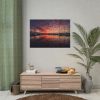 101875-533.jpg View of Pier With Boats at Sunset Poster