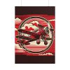 101894-131.jpg Vintage Red Biplane Flying Through the Sky Poster