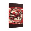 101894-132.jpg Vintage Red Biplane Flying Through the Sky Poster