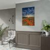 101894-164.jpg Sunset in Field With Red Wild Flowers Poster