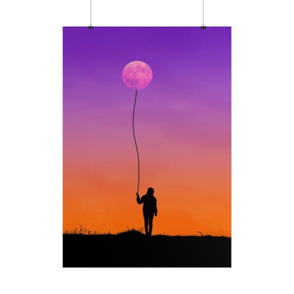 Abstract Moon Balloon Poster