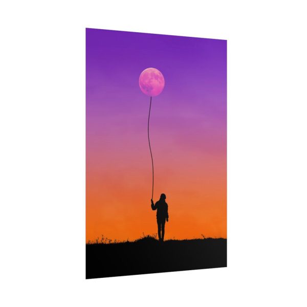 Abstract Moon Balloon Poster