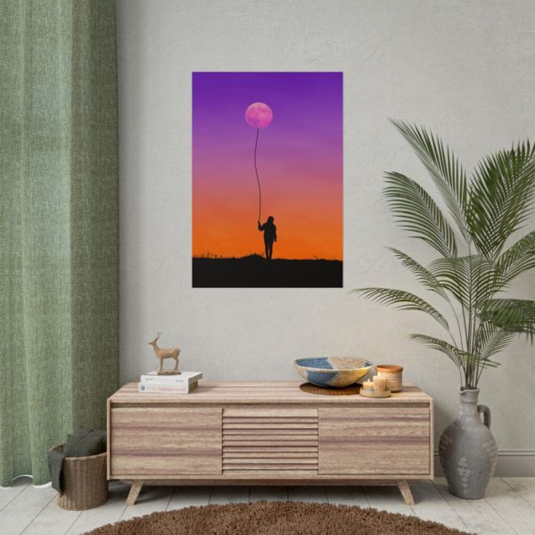 Abstract Moon Balloon Poster