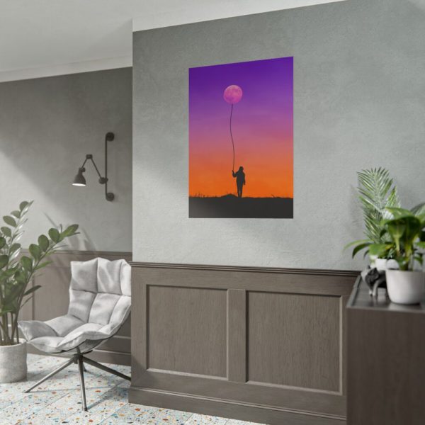 Abstract Moon Balloon Poster