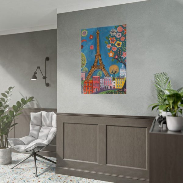 101894-54.jpg Colorful Illustration Paris and Eiffel Tower Poster