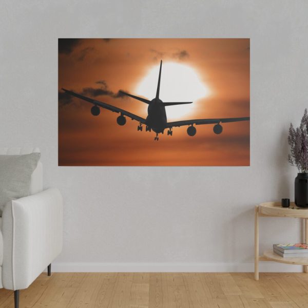 82227-130.jpg Airplane During Golden Hour Standard Canvas