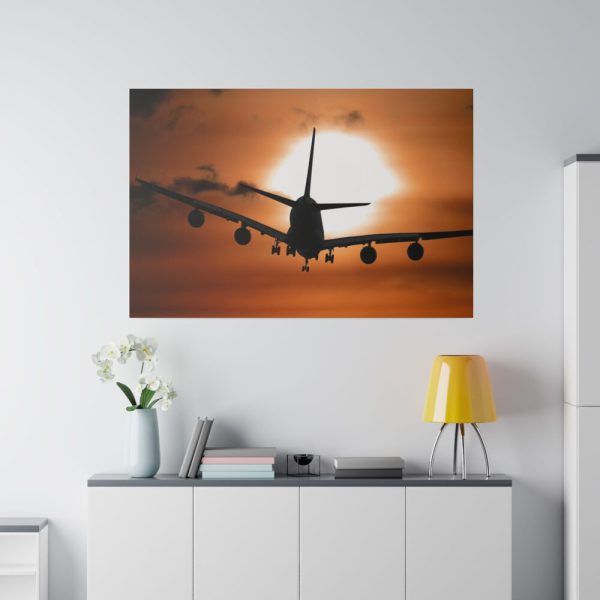 82227-131.jpg Airplane During Golden Hour Standard Canvas