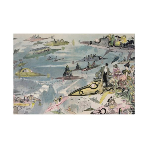 82227-137.jpg Futuristic View of Air Travel Over Paris Standard Canvas
