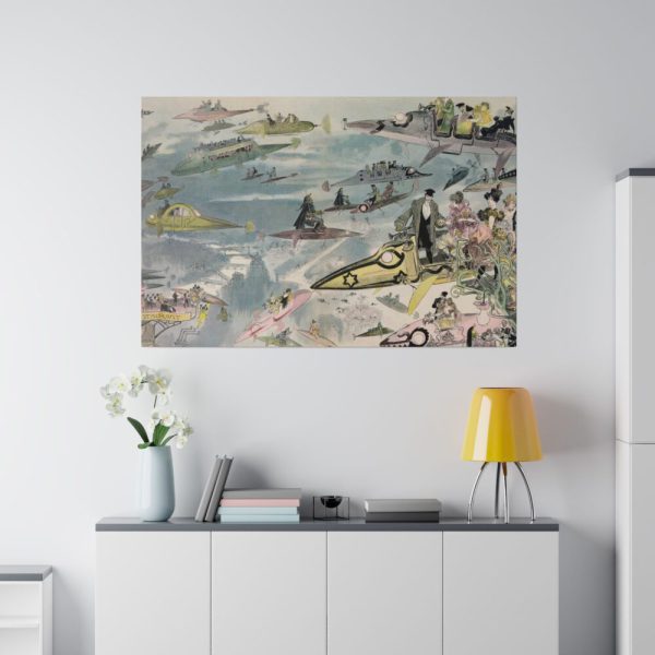 82227-139.jpg Futuristic View of Air Travel Over Paris Standard Canvas