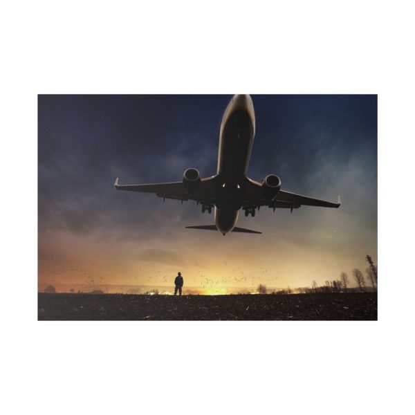 82227-141.jpg Man With Airplaine in Landscape Standard Canvas