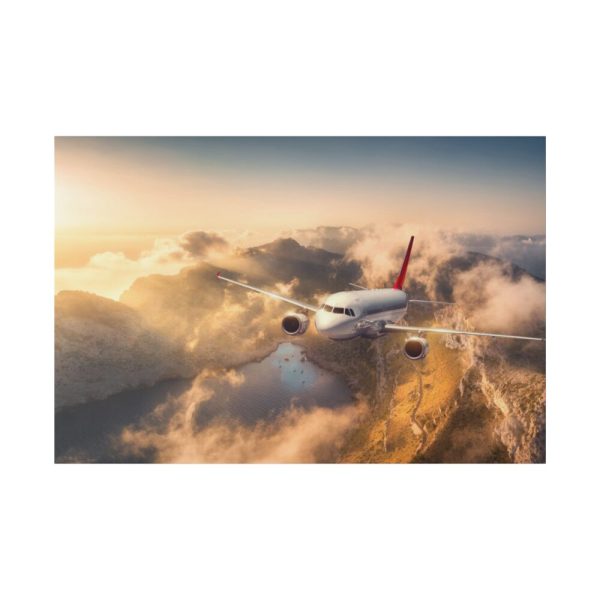82227-149.jpg Airplane Flying Above Mountains Standard Canvas