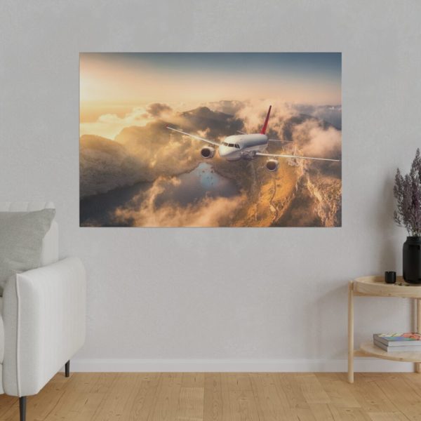 82227-150.jpg Airplane Flying Above Mountains Standard Canvas