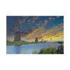 Wind Turbine in Sunset Standard Canvas