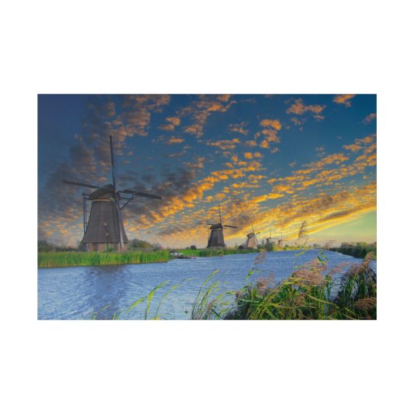 Wind Turbine in Sunset Standard Canvas