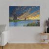 Wind Turbine in Sunset Standard Canvas