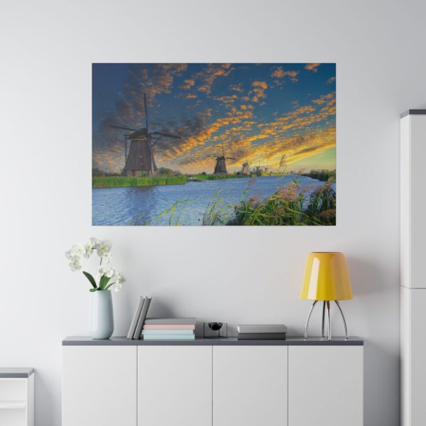 Wind Turbine in Sunset Standard Canvas
