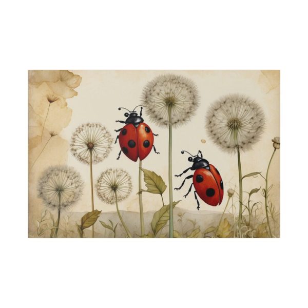 82227-85.jpg Watercolor Meadow Flowers With Ladybug Standard Canvas