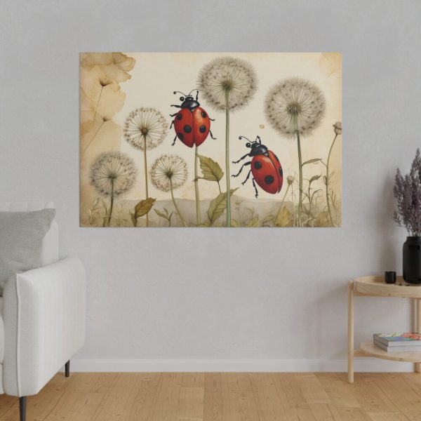 82227-86.jpg Watercolor Meadow Flowers With Ladybug Standard Canvas