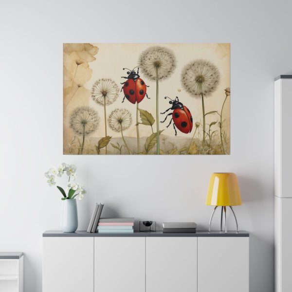82227-87.jpg Watercolor Meadow Flowers With Ladybug Standard Canvas