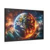 88289.jpg Planet's Fiery Destruction and Serene Beauty of Life Framed Canvas