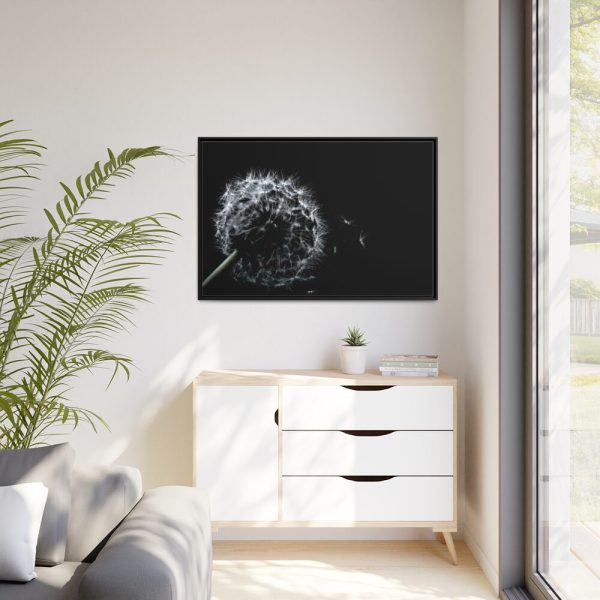 Dandelion Background Framed Canvas