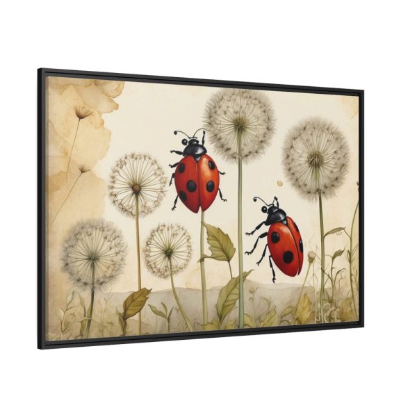 88289-185.jpg Watercolor Meadow Flowers With Ladybug Framed Canvas