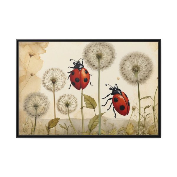 88289-186.jpg Watercolor Meadow Flowers With Ladybug Framed Canvas
