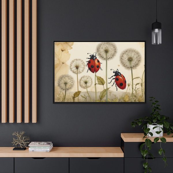 88289-189.jpg Watercolor Meadow Flowers With Ladybug Framed Canvas
