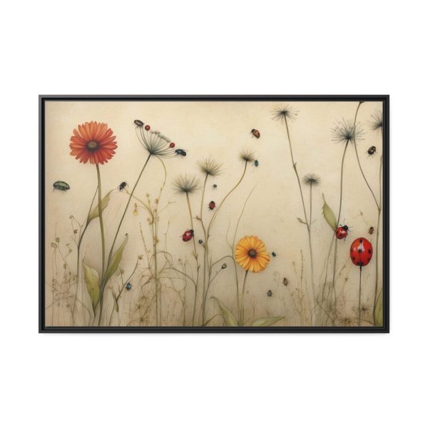 88289-191.jpg Dandelion With Ladybug Framed Canvas