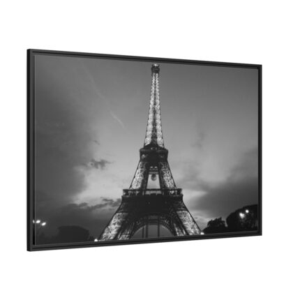 Eiffel Tower Black and White Framed Canvas
