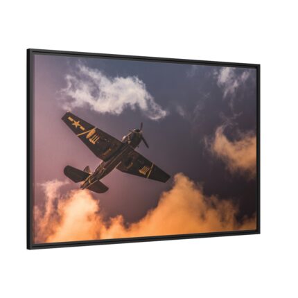 Ground View of an Old War Plane Framed Canvas