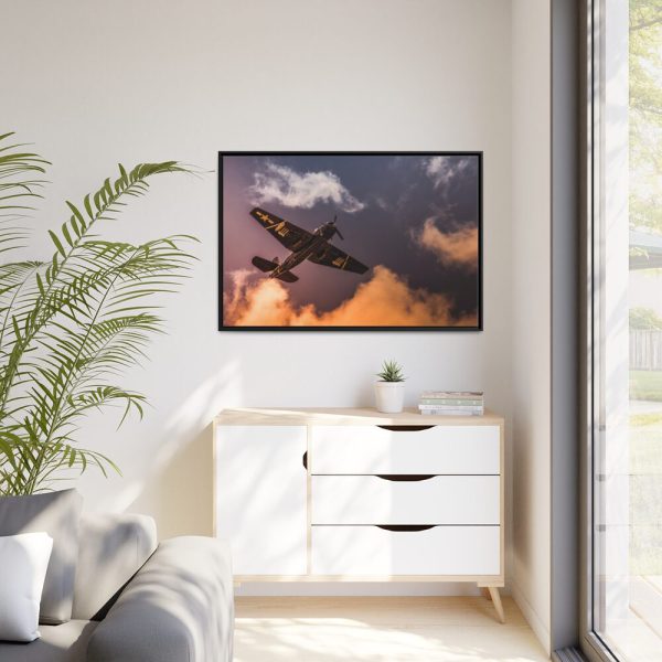 88289-223.jpg Ground View of an Old War Plane Framed Canvas