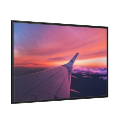 Red Purple Sky, View From the Plane Framed Canvas