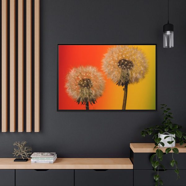 88289-249.jpg Dandelion on Yellow Background Framed Canvas