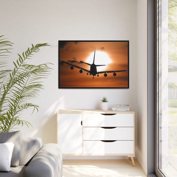 88289-298.jpg Airplane During Golden Hour Framed Canvas