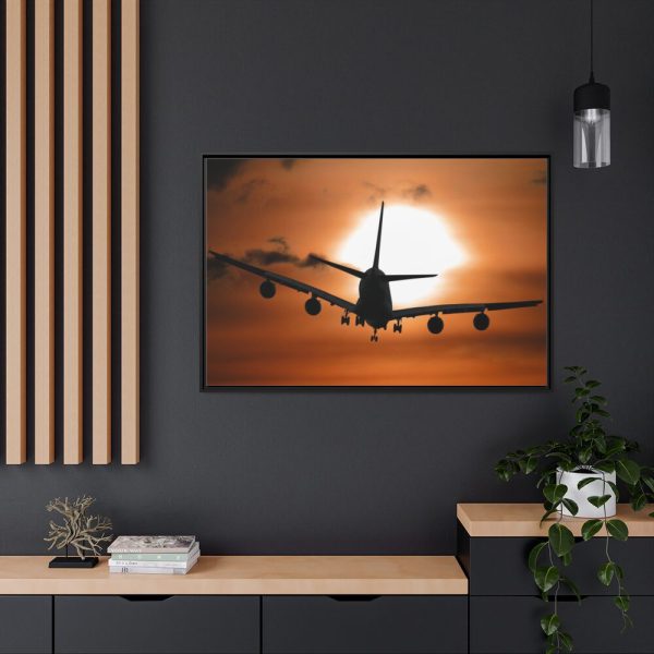 88289-299.jpg Airplane During Golden Hour Framed Canvas