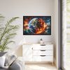 88289-3.jpg Planet's Fiery Destruction and Serene Beauty of Life Framed Canvas