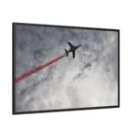 Cloud Sky and Airplane Framed Canvas