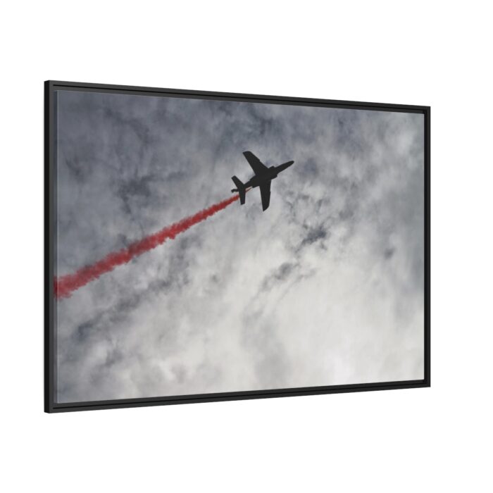 Cloud Sky and Airplane Framed Canvas - Image 1