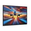 88289-350.jpg Commercial Airplane Positioned on Runway Framed Canvas