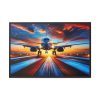 88289-351.jpg Commercial Airplane Positioned on Runway Framed Canvas