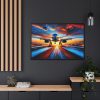 88289-354.jpg Commercial Airplane Positioned on Runway Framed Canvas