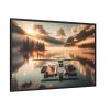 88289-355.jpg Floatplane Docked on Serene Lake at Sunrise Framed Canvas