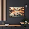 88289-359.jpg Floatplane Docked on Serene Lake at Sunrise Framed Canvas