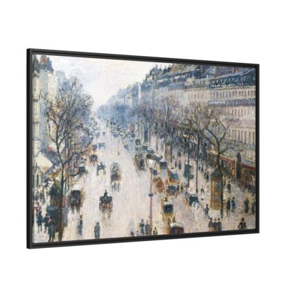 The Boulevard Montmartre on a Winter Morning Framed Canvas