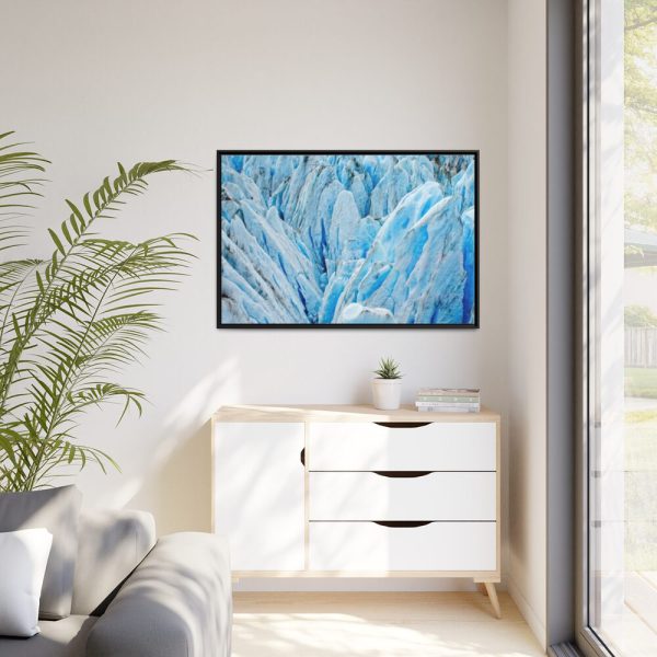 Beautiful Ice Rocks in Alaska Framed Canvas