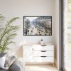 The Boulevard Montmartre on a Winter Morning Framed Canvas