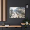 The Boulevard Montmartre on a Winter Morning Framed Canvas