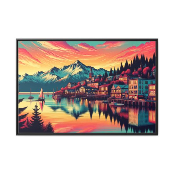 88289-451.jpg Small Alaskan Town by the Water Framed Canvas