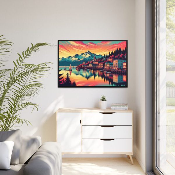 88289-453.jpg Small Alaskan Town by the Water Framed Canvas